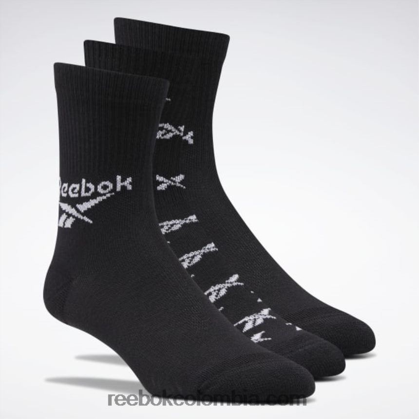 negro calcetines clásicos plegables 3 pares Reebok D260LP1016
