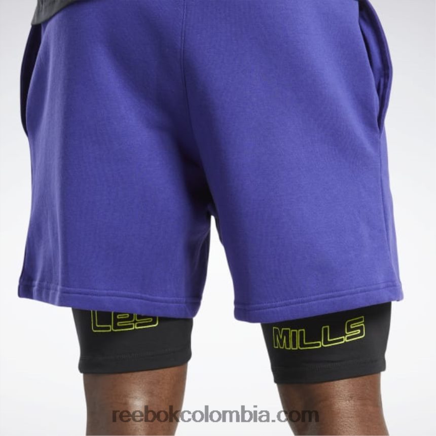 morado negrita shorts les mills 2 en 1 Reebok D260LP678