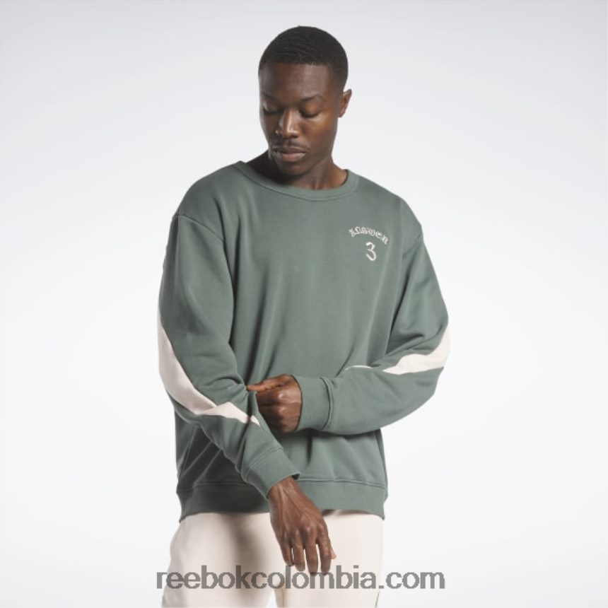 verde tiza sudadera con capucha Reebok D260LP494
