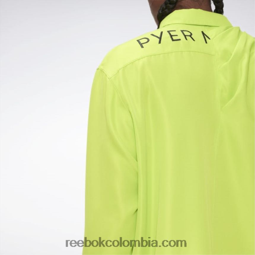 verde sónico camisa Pyer Moss drapeada con botones Reebok D260LP236