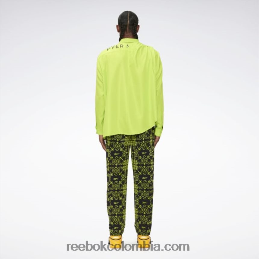 verde sónico camisa Pyer Moss drapeada con botones Reebok D260LP236