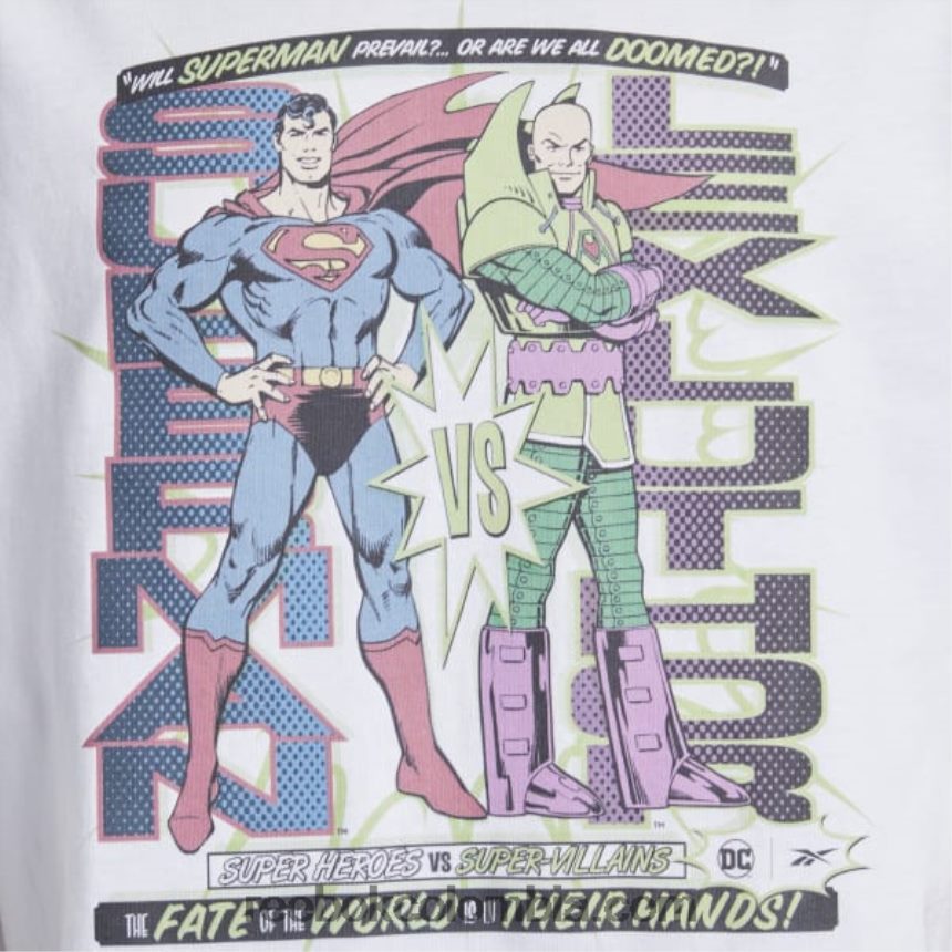 blanco camiseta dc x superman contra lex luthor Reebok D260LP374