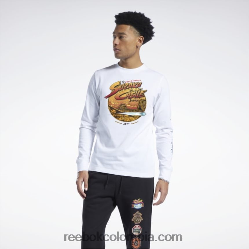 blanco camiseta de manga larga de luchador callejero Reebok D260LP611
