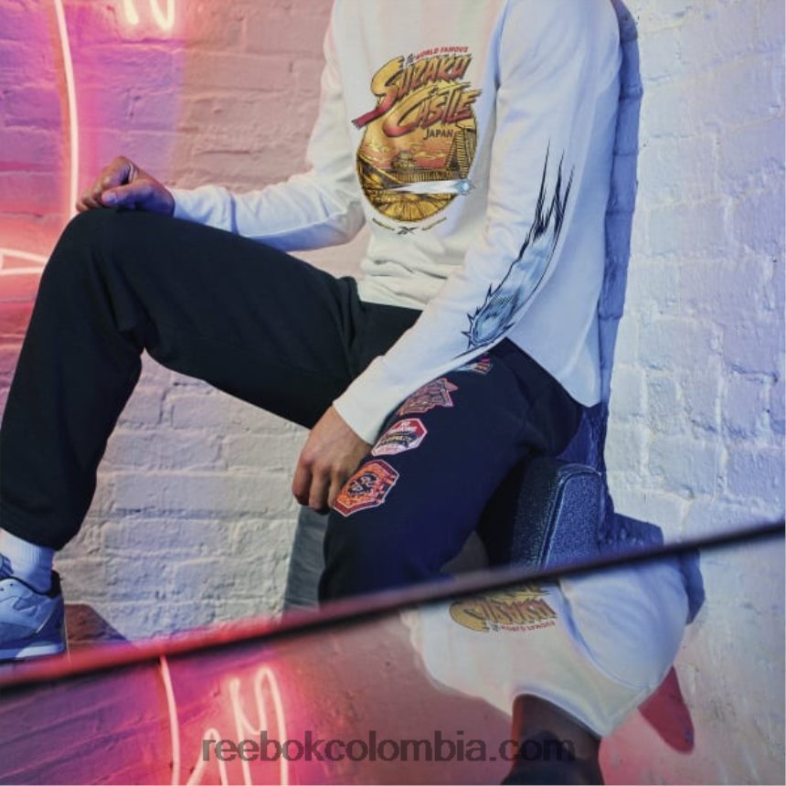 blanco camiseta de manga larga de luchador callejero Reebok D260LP611