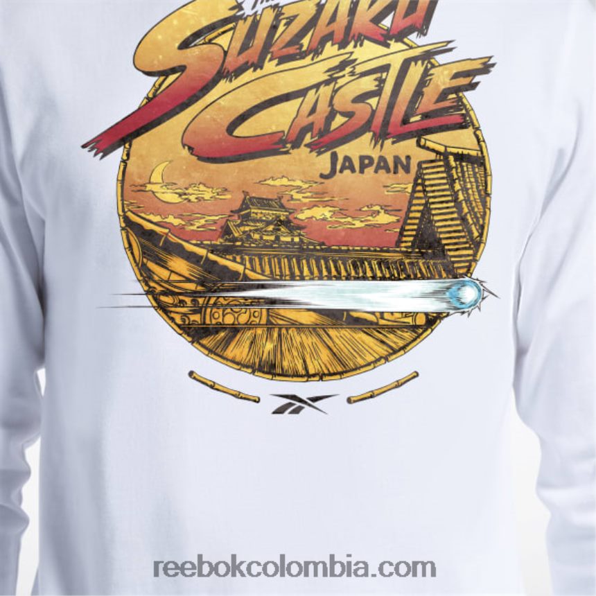 blanco camiseta de manga larga de luchador callejero Reebok D260LP611