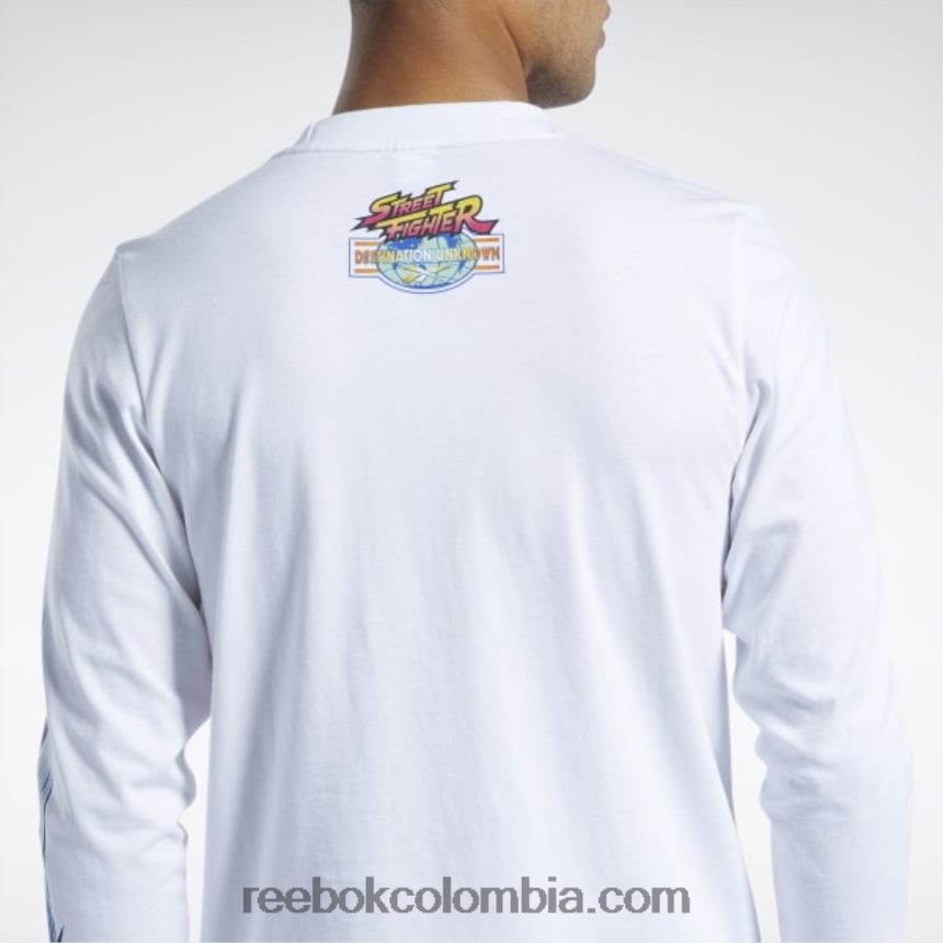 blanco camiseta de manga larga de luchador callejero Reebok D260LP611