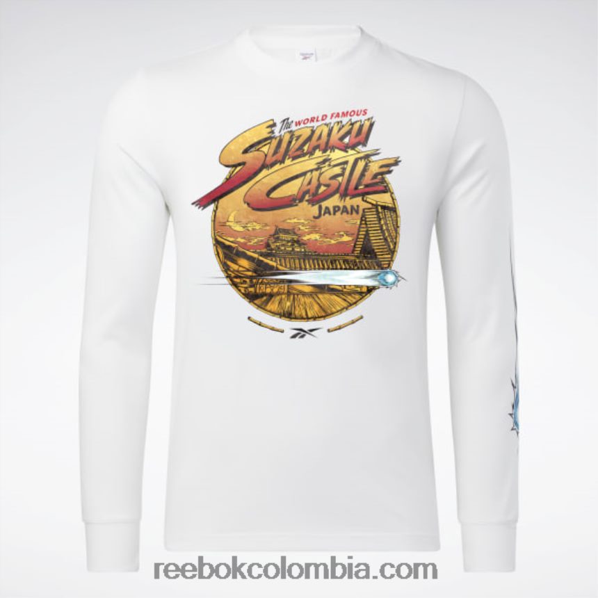 blanco camiseta de manga larga de luchador callejero Reebok D260LP611
