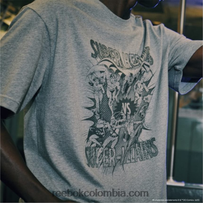 brezo gris medio camiseta dc x cara a cara Reebok D260LP396