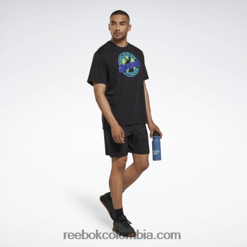 negro camiseta oversize con gráfico Les Mills Reebok D260LP752