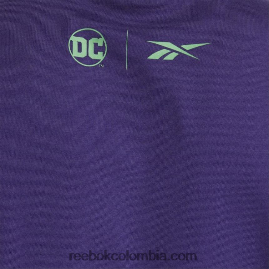 orquídea oscura playera con logo de dc x Reebok D260LP409