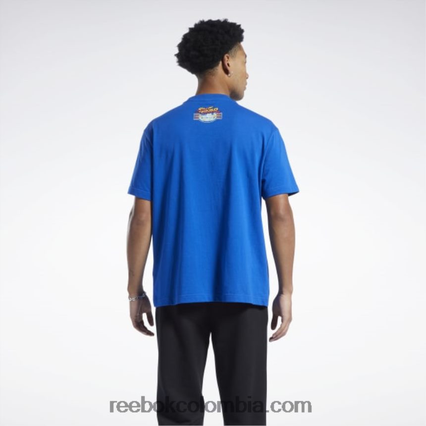 vector azul luchador callejero camiseta gráfica Reebok D260LP572