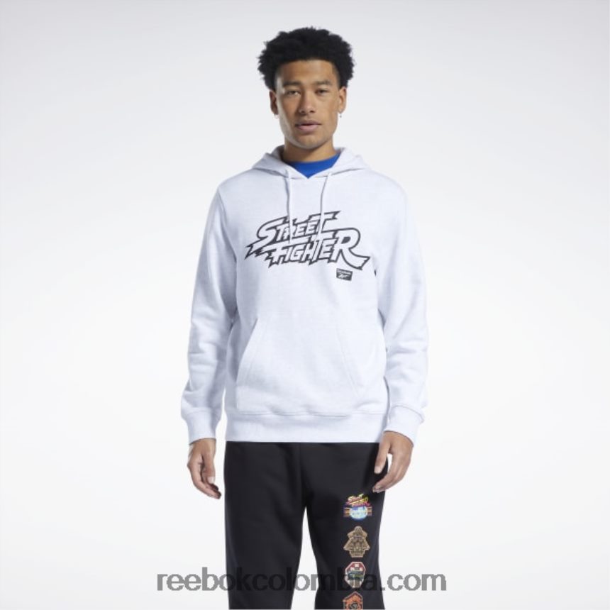 mezcla blanca sudadera con capucha y gráfico de Street Fighter Reebok D260LP363
