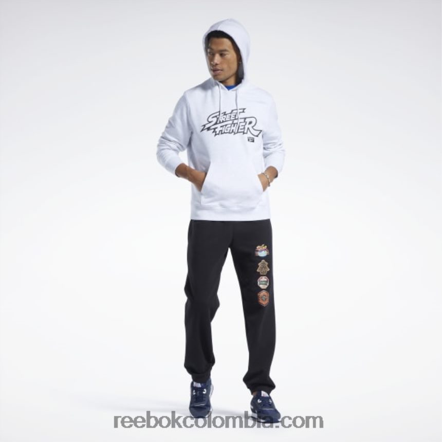 mezcla blanca sudadera con capucha y gráfico de Street Fighter Reebok D260LP363