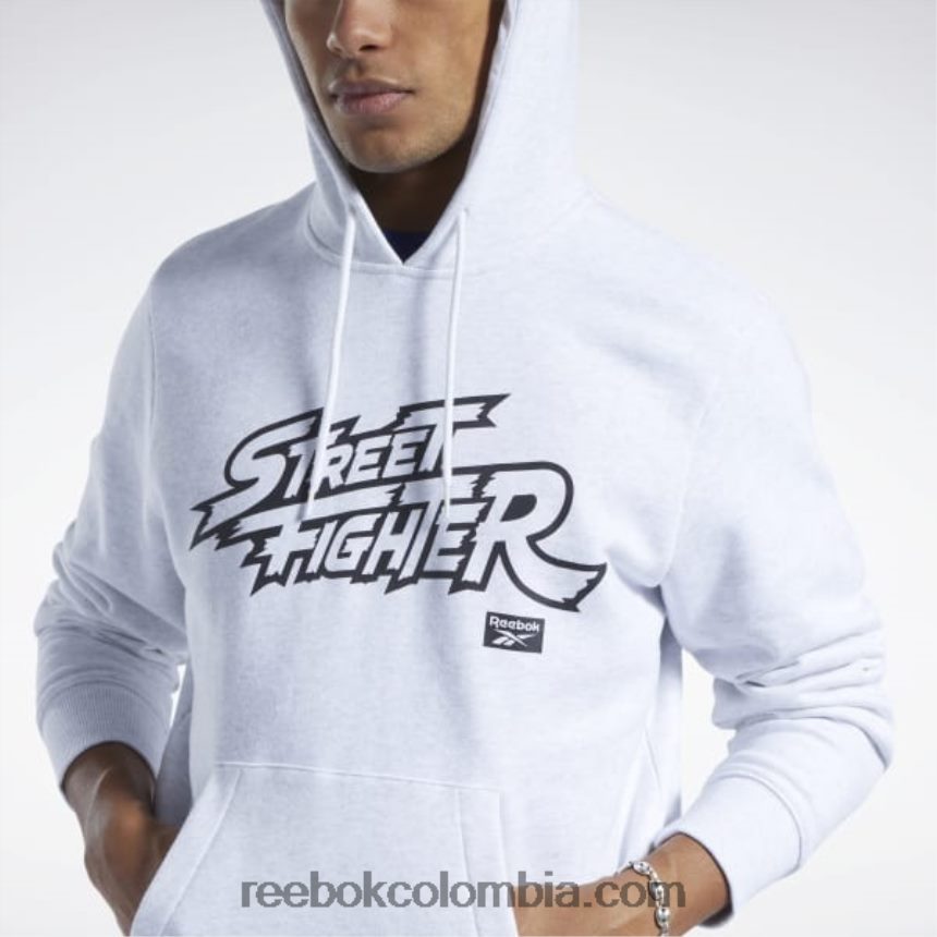 mezcla blanca sudadera con capucha y gráfico de Street Fighter Reebok D260LP363