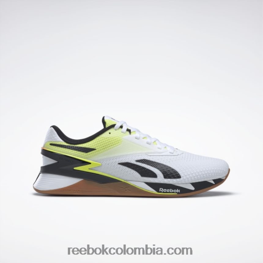 ftwr blanco/llamarada naranja/amarillo ácido solar zapatos nano x3 Reebok D260LP25