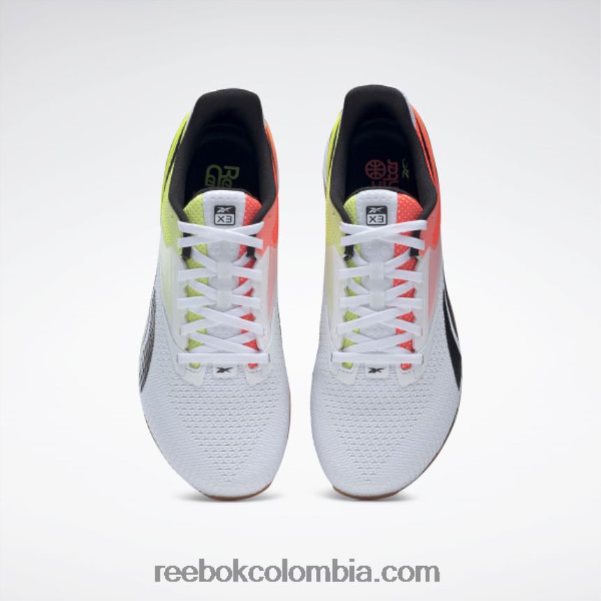 ftwr blanco/llamarada naranja/amarillo ácido solar zapatos nano x3 Reebok D260LP25