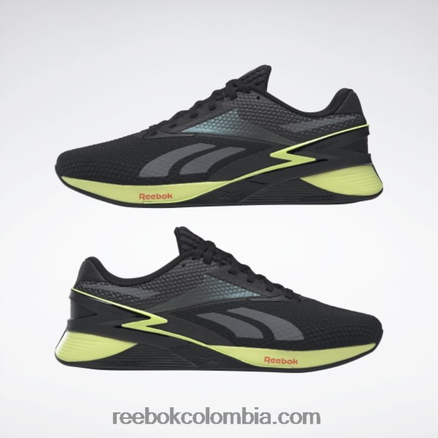negro núcleo/resplandor de energía/naranja aplastante s23-r zapatos nano x3 Reebok D260LP35