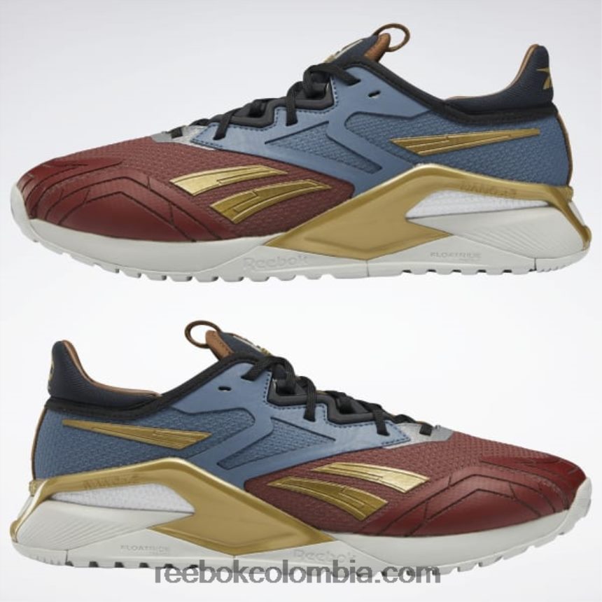 rojo tierra/azul valiente/oro mate zapatillas de entrenamiento dc nano x2 para hombre Reebok D260LP98