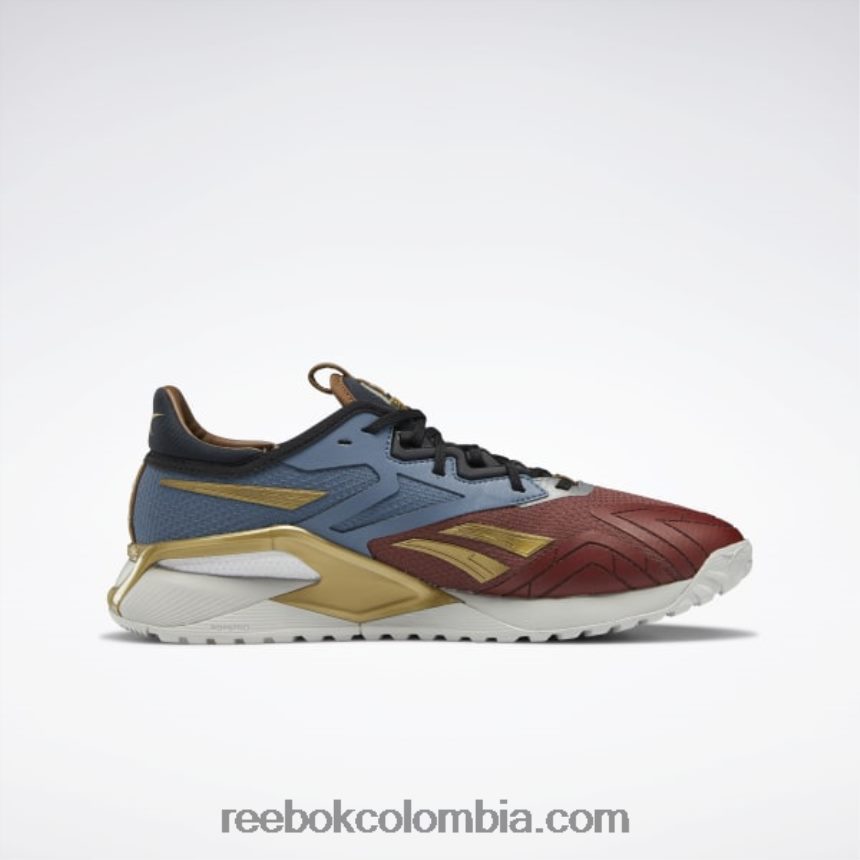 rojo tierra/azul valiente/oro mate zapatillas de entrenamiento dc nano x2 para hombre Reebok D260LP98