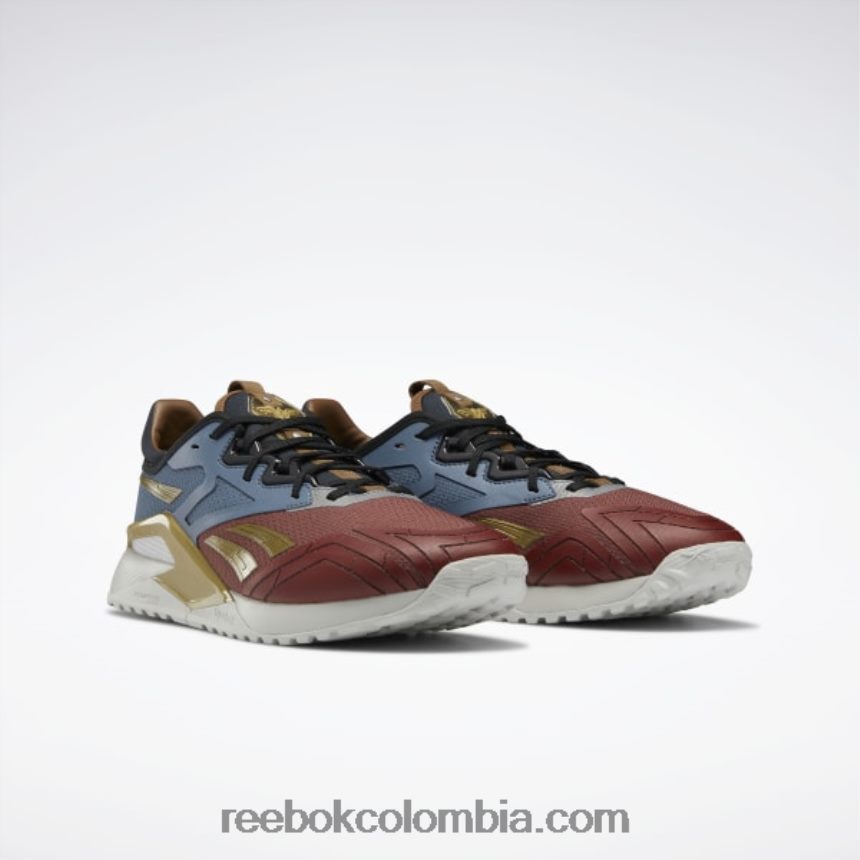 rojo tierra/azul valiente/oro mate zapatillas de entrenamiento dc nano x2 para hombre Reebok D260LP98