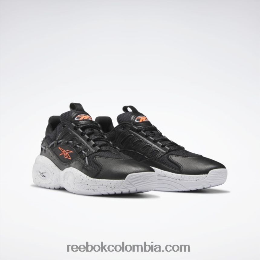 Núcleo negro/ftwr blanco/naranja llamarada zapatillas de baloncesto solución mid Reebok D260LP227