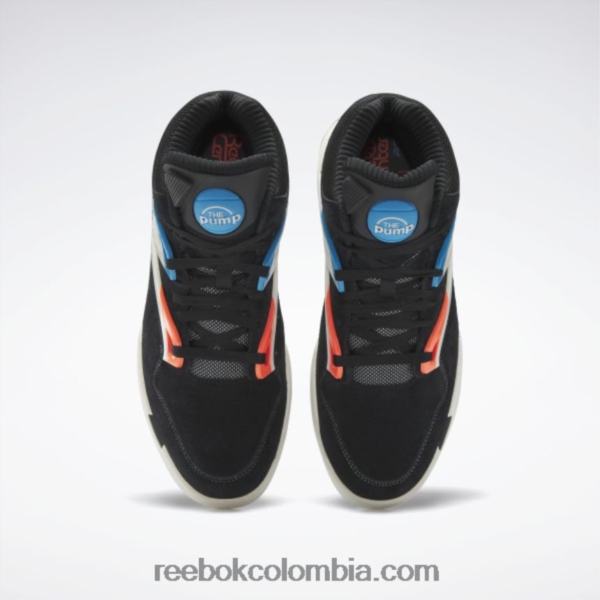 Núcleo negro/tiza/naranja llamarada zapatillas de baloncesto pump omni zone ii Reebok D260LP6