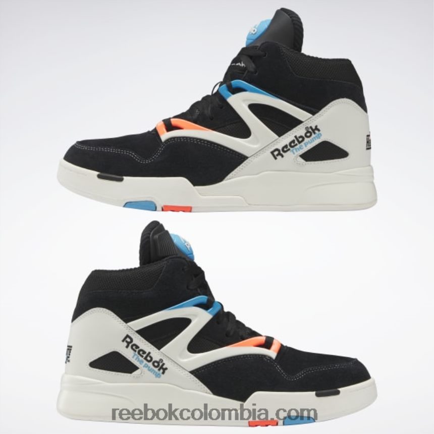 Núcleo negro/tiza/naranja llamarada zapatillas de baloncesto pump omni zone ii Reebok D260LP6