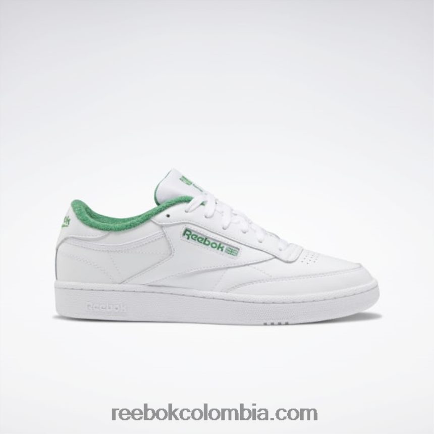 blanco ftwr/verde glen/amarillo ácido solar zapatos club c 85 Reebok D260LP784