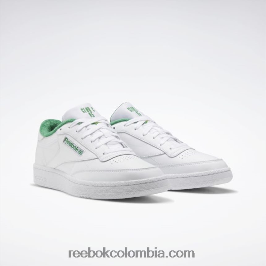 blanco ftwr/verde glen/amarillo ácido solar zapatos club c 85 Reebok D260LP784