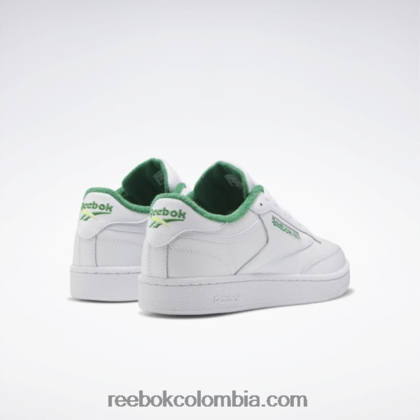 blanco ftwr/verde glen/amarillo ácido solar zapatos club c 85 Reebok D260LP784