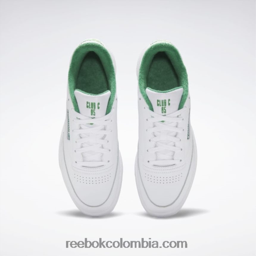 blanco ftwr/verde glen/amarillo ácido solar zapatos club c 85 Reebok D260LP784
