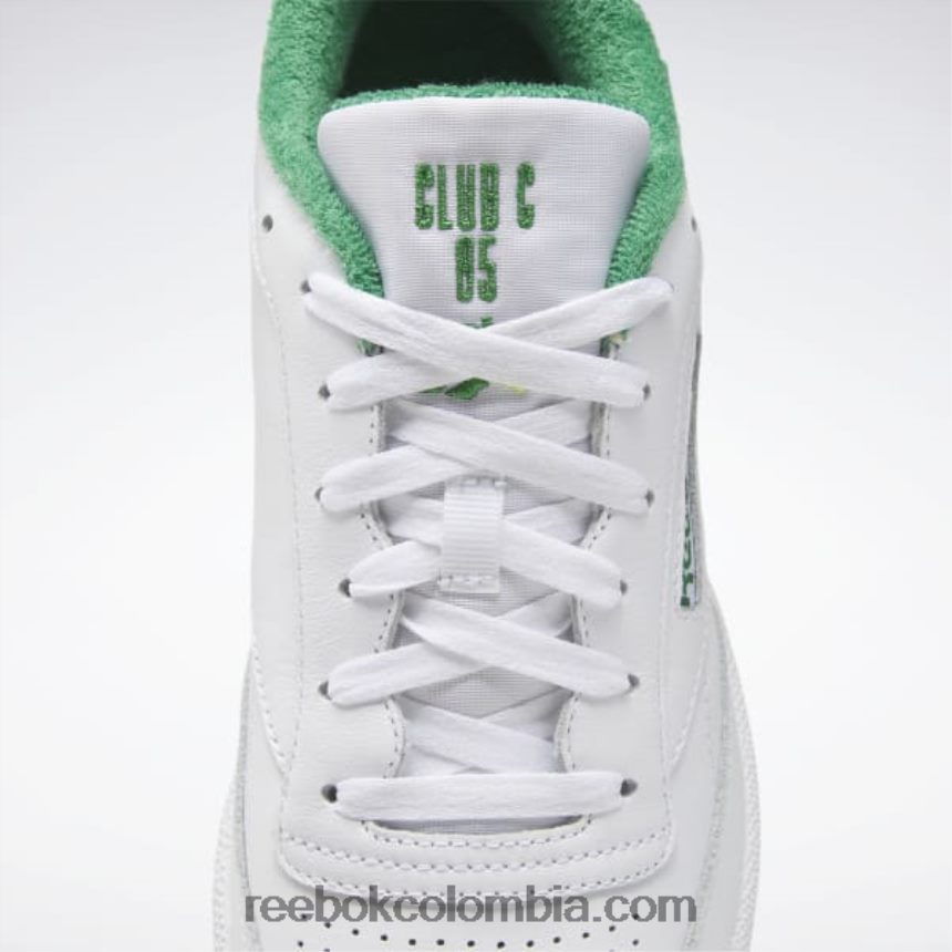 blanco ftwr/verde glen/amarillo ácido solar zapatos club c 85 Reebok D260LP784