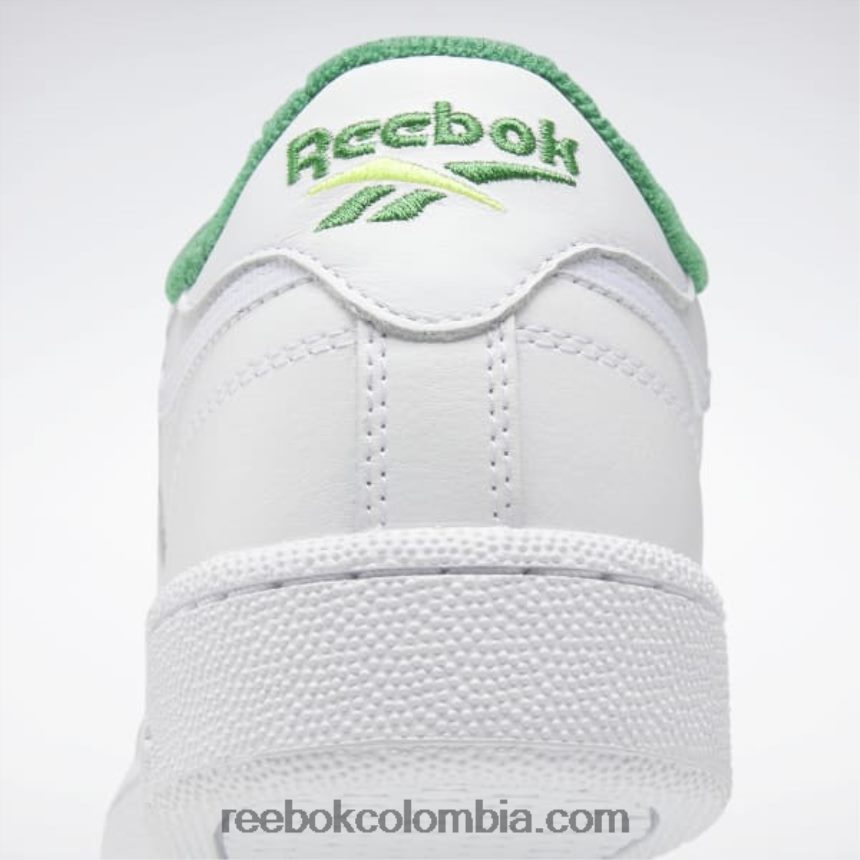 blanco ftwr/verde glen/amarillo ácido solar zapatos club c 85 Reebok D260LP784