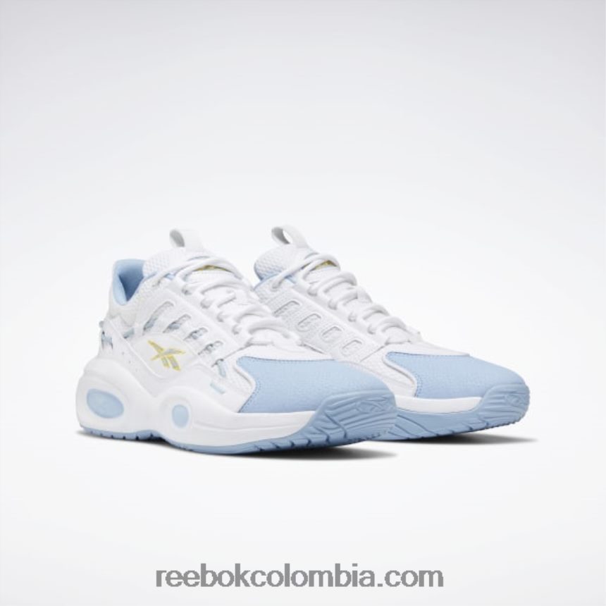 ftwr blanco/azul fluido/amarillo tóxico zapatillas de baloncesto solución mid Reebok D260LP62