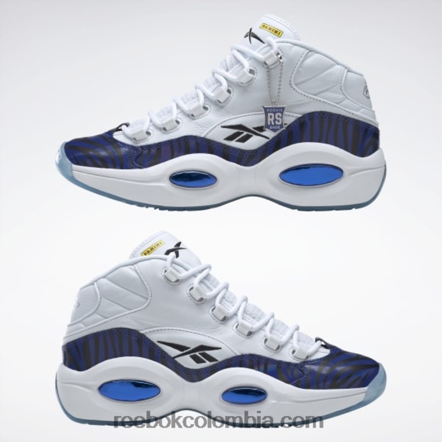 ftwr blanco/cobalto clásico/núcleo negro zapatillas panini question mid baloncesto Reebok D260LP48