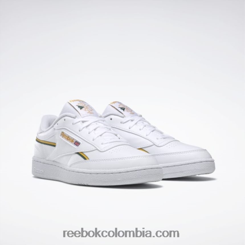 ftwr blanco/dorado universitario/verde oscuro zapatillas veganas club c 85 Reebok D260LP313