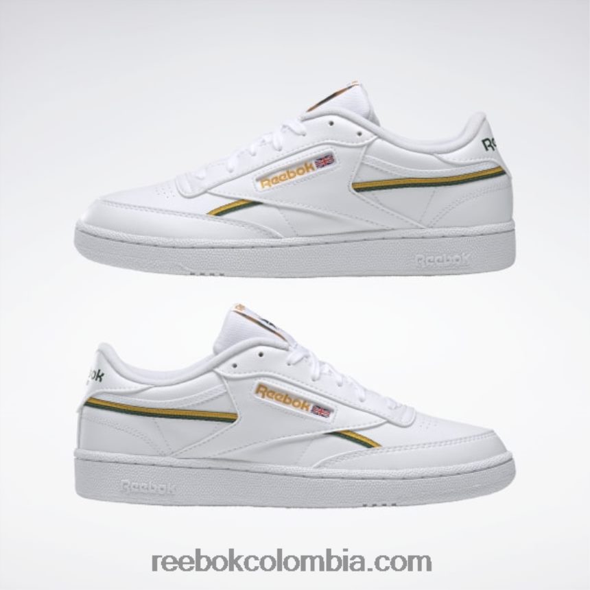 ftwr blanco/dorado universitario/verde oscuro zapatillas veganas club c 85 Reebok D260LP313