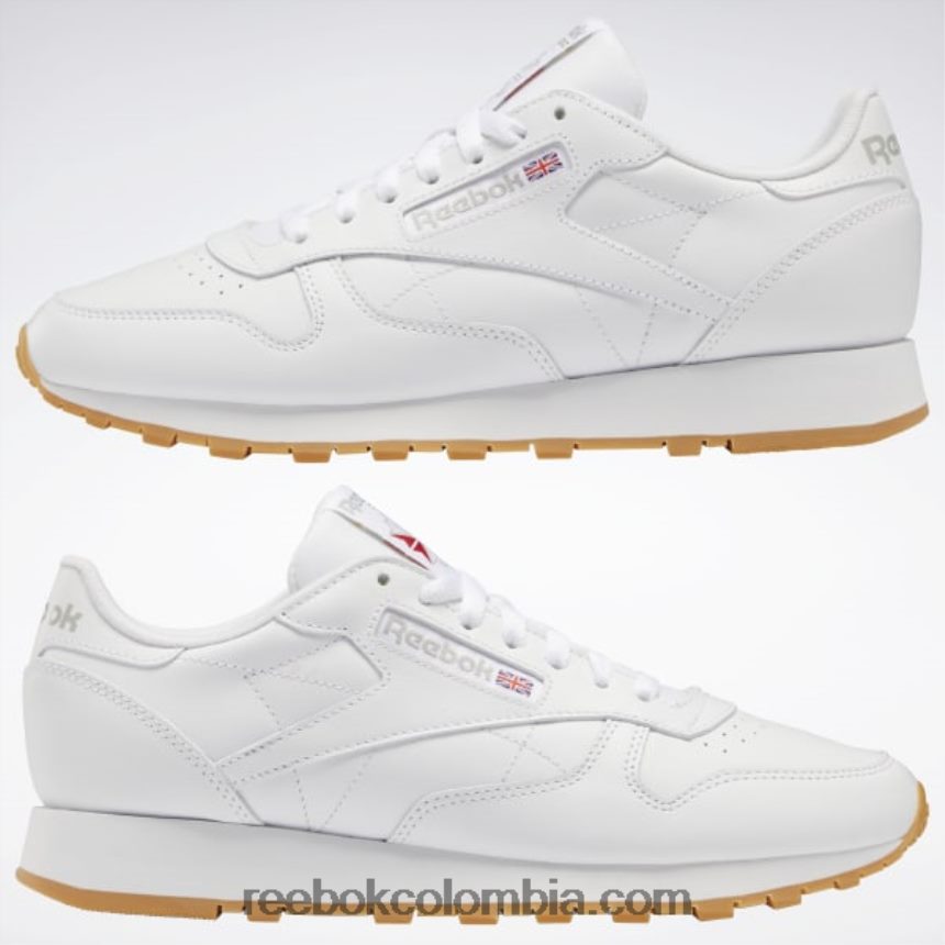 ftwr blanco/gris puro 3/reebok rubber gum-03 zapatos de cuero clasicos Reebok D260LP26