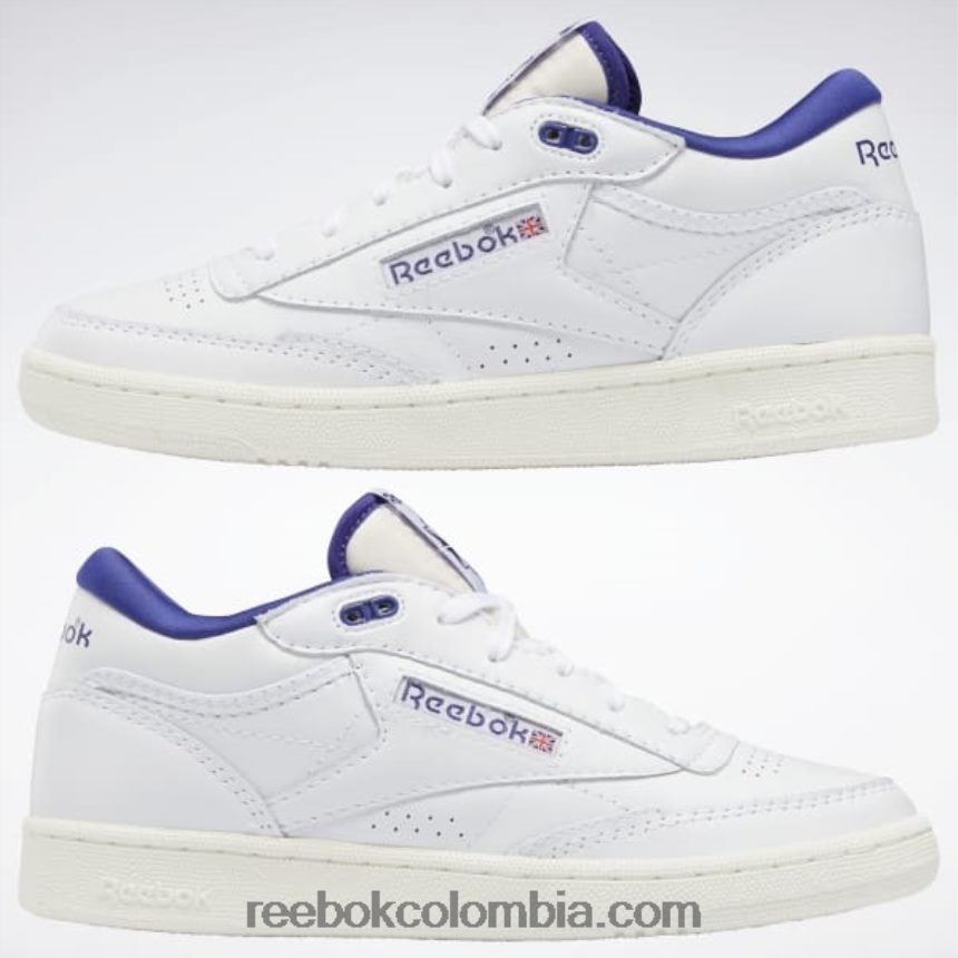 ftwr blanco/tiza/púrpura negrita zapatos vintage club c mid ii Reebok D260LP546