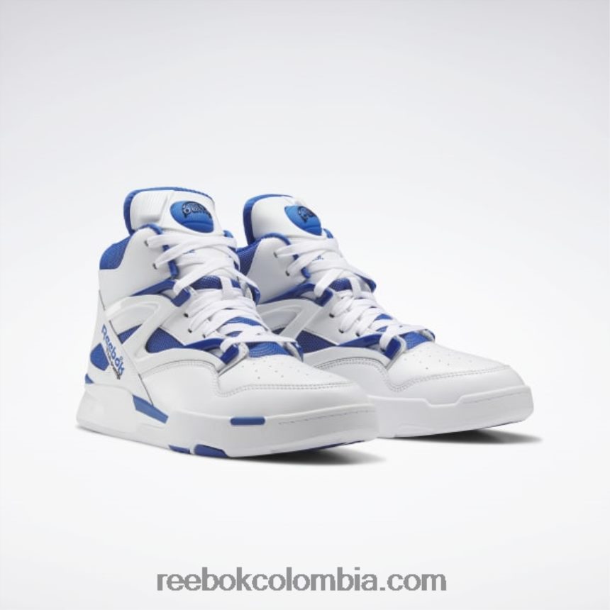 ftwr blanco/vector azul/núcleo negro bomba omni zona ii zapatos Reebok D260LP444