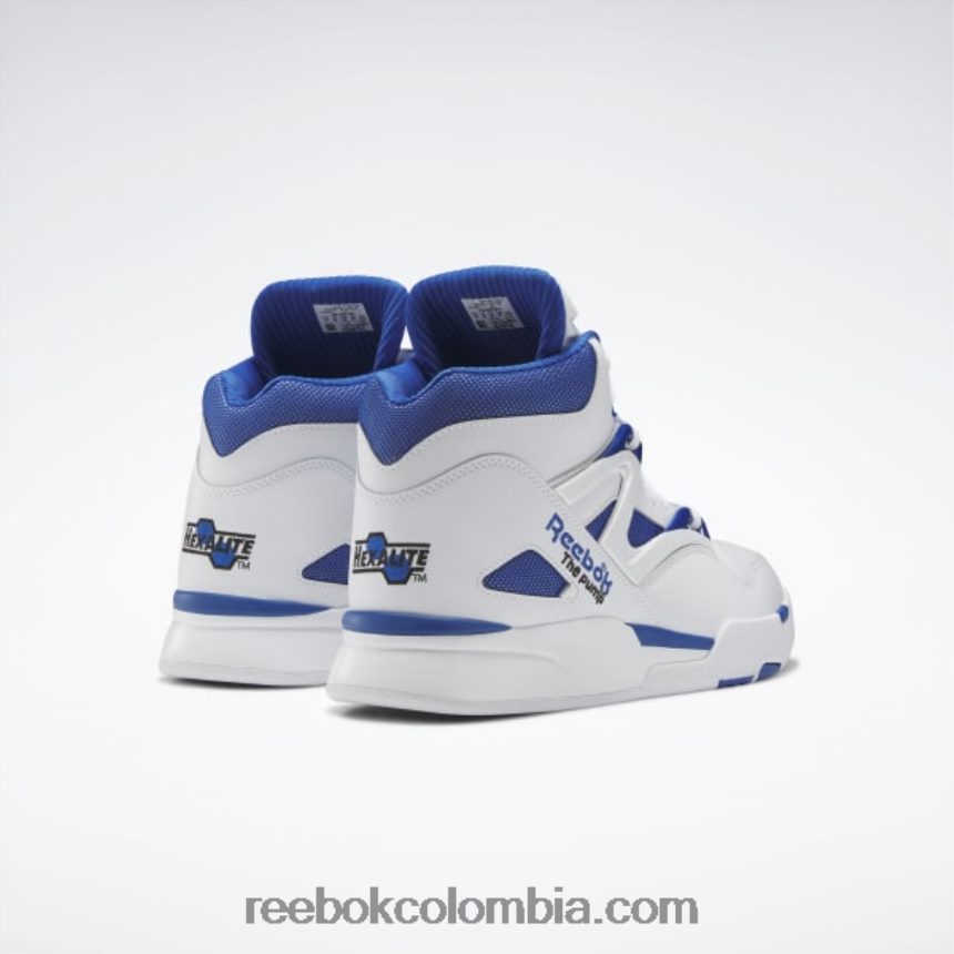 ftwr blanco/vector azul/núcleo negro bomba omni zona ii zapatos Reebok D260LP444