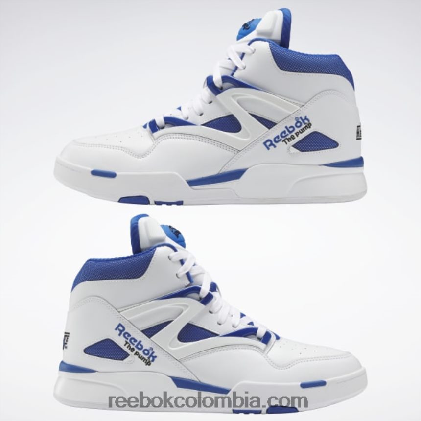 ftwr blanco/vector azul/núcleo negro bomba omni zona ii zapatos Reebok D260LP444