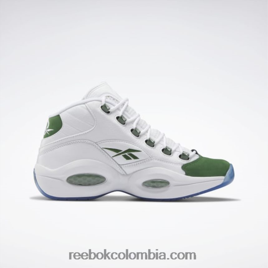 ftwr blanco/verde pino pregunta mid zapatos de baloncesto Reebok D260LP490