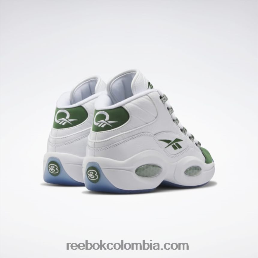 ftwr blanco/verde pino pregunta mid zapatos de baloncesto Reebok D260LP490