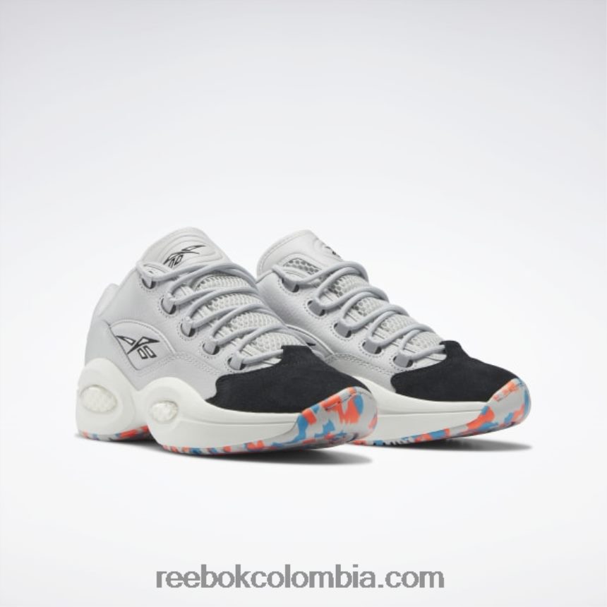 gris puro 2/tiza/núcleo negro pregunta zapatos bajos de baloncesto Reebok D260LP36