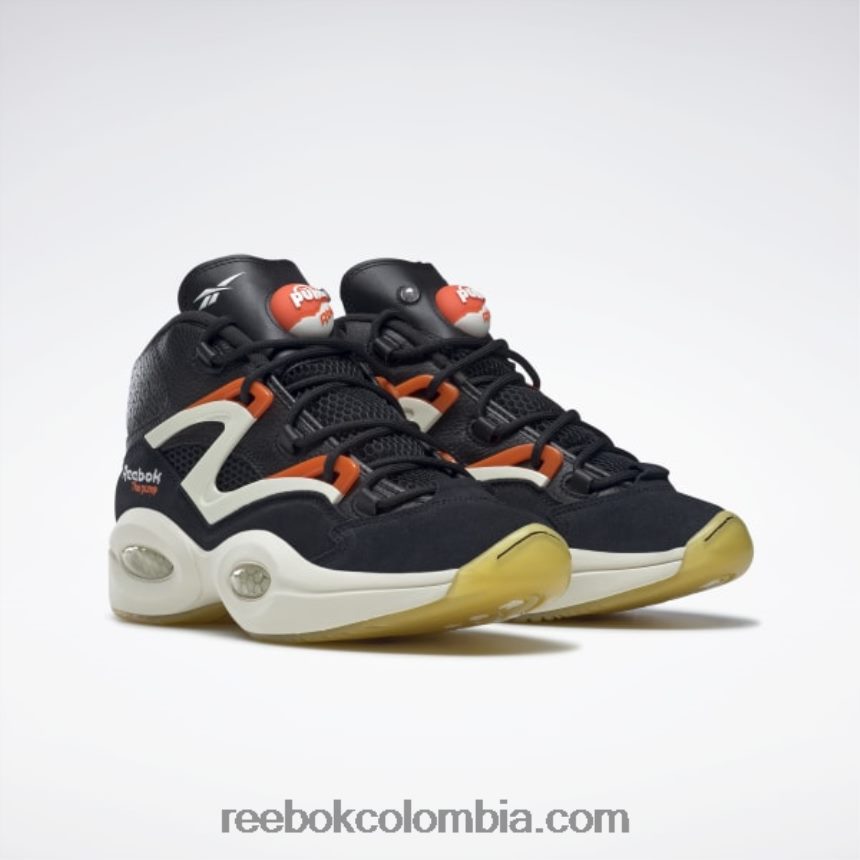negro núcleo/blanco clásico/tiza zapatos de baloncesto bomba de pregunta Reebok D260LP91