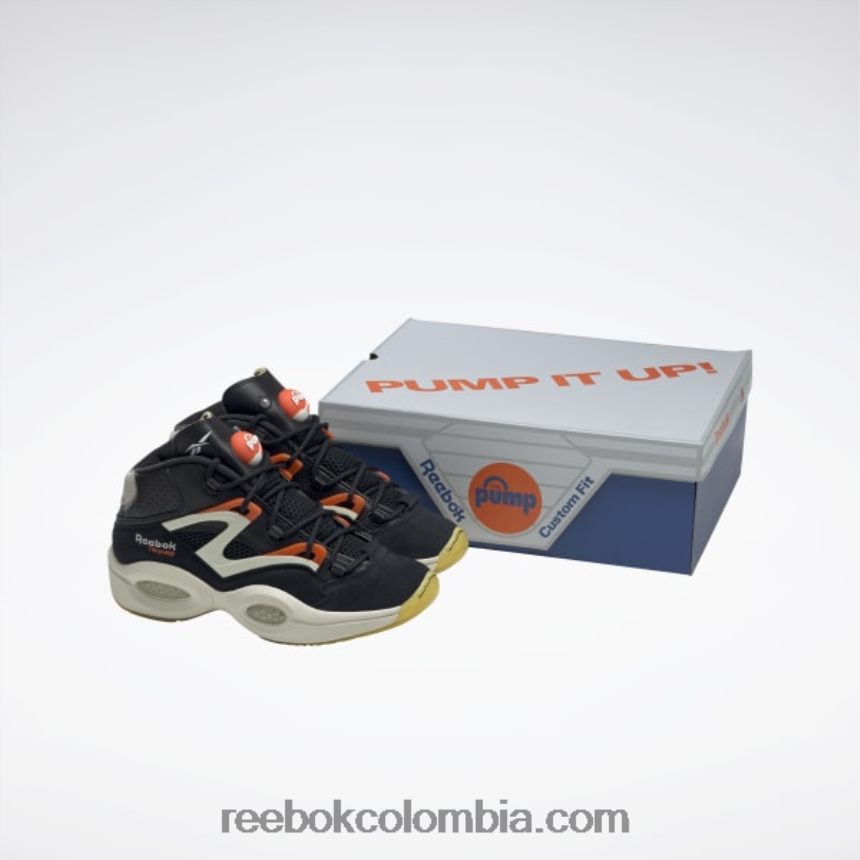 negro núcleo/blanco clásico/tiza zapatos de baloncesto bomba de pregunta Reebok D260LP91