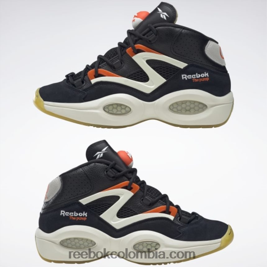 negro núcleo/blanco clásico/tiza zapatos de baloncesto bomba de pregunta Reebok D260LP91