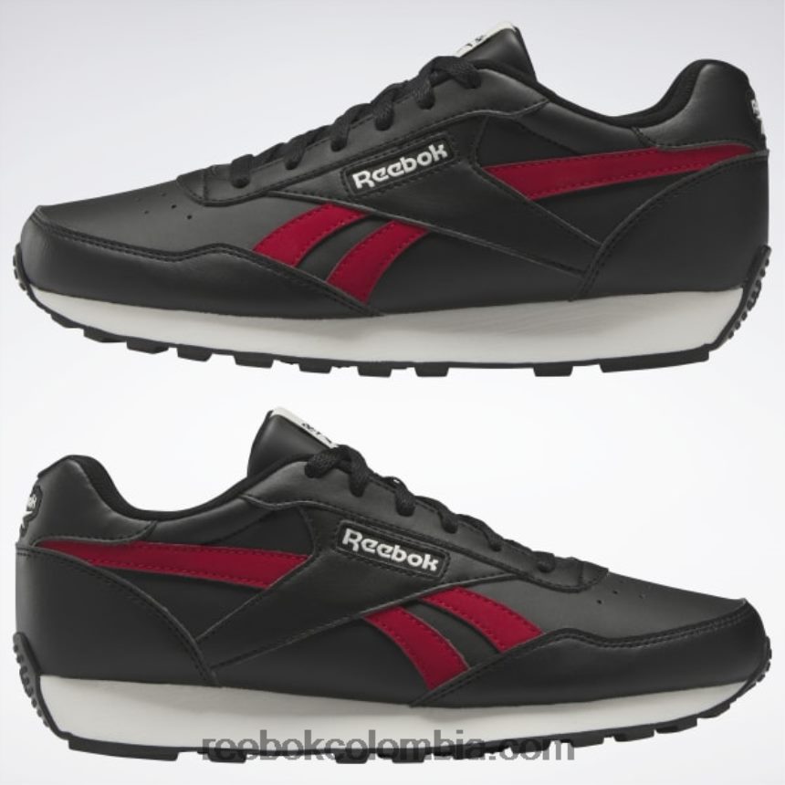 negro núcleo/tiza/rojo flash rebobinar los zapatos para correr Reebok D260LP251