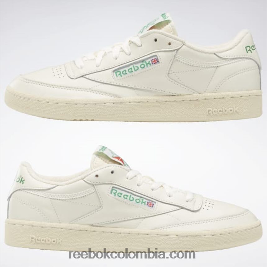 tiza/blanco papel/verde cañada zapatos vintage club c 85 Reebok D260LP11